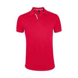 Рубашка поло мужская 'Portland Men' красный, серый_L, 100% х/б, 200г/м2, Цвет: красный, Размер: L