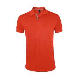 Рубашка поло мужская 'Portland Men' оранжевый, серый_S, 100% х/б, 200г/м2, Цвет: оранжевый, серый, Размер: S