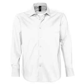 Рубашка 'Brighton', белый_S, 97% хлопок, 3% эластан, 140г/м2, Цвет: белый, Размер: S