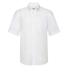 Рубашка 'Short Sleeve Oxford Shirt', белый_S, 70% х/б, 30% п/э, 130 г/м2, Цвет: белый, Размер: Длина 78 см., ширина 56 см.