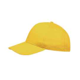 Бейсболка 'SUNNY', 5 клиньев, застежка на липучке, солнечно-желтый, 100% хлопок, плотность 180 г/м2, Цвет: желтый