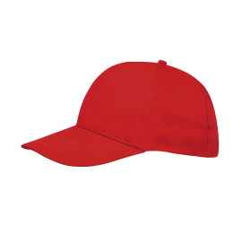 Бейсболка 'SUNNY', 5 клиньев, застежка на липучке,  красный, 100% хлопок, плотность 180 г/м2, Цвет: красный