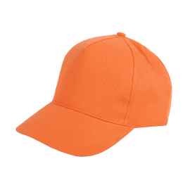 Бейсболка 'Hit', 5 клиньев,  застежка на липучке, оранжевый, 100% п/э, плотность 135 г/м2, Цвет: оранжевый