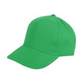 Бейсболка 'Hit', 5 клиньев,  застежка на липучке, зеленый, 100% п/э, плотность 135 г/м2, Цвет: зеленый