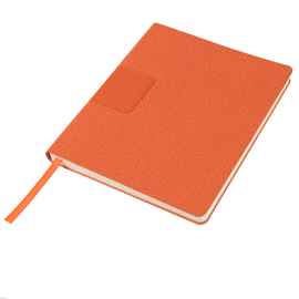 Бизнес-блокнот 'Tweedi', 150х180 мм, оранжевый, кремовая бумага, гибкая обложка, в линейку, Цвет: оранжевый