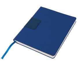 Бизнес-блокнот 'Tweedi', 150х180 мм, синий, кремовая бумага, гибкая обложка, в линейку, Цвет: синий