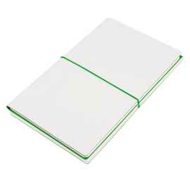 Бизнес-блокнот 'Combi', 130*210 мм, бело-зеленый, кремовый форзац, гибкая обложка, в клетку/нелин, Цвет: белый, зеленый