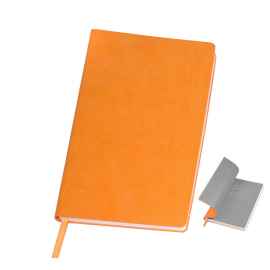 Бизнес-блокнот 'Funky', 130*210 мм, оранжевый, серый форзац, мягкая обложка, в линейку, Цвет: оранжевый, серый
