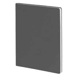Бизнес-блокнот BIGGY, B5 формат, серый, серый форзац, мягкая обложка, в клетку, Цвет: серый