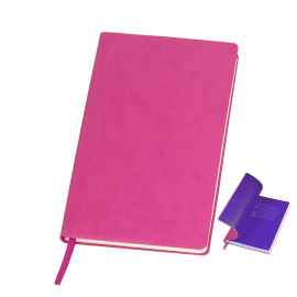 Бизнес-блокнот 'Funky', 130*210 мм, розовый, фиолетовый  форзац, мягкая обложка,  в линейку, Цвет: розовый, фиолетовый