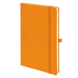 Бизнес-блокнот А5  'Silky', оранжевый,  твердая обложка,  в клетку, Цвет: оранжевый