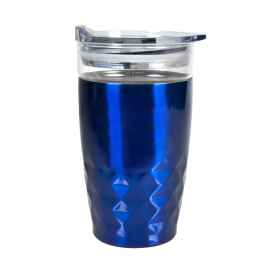 Термокружка вакуумная 'Cristal', синий, 350 мл, металл, стекло, Цвет: синий