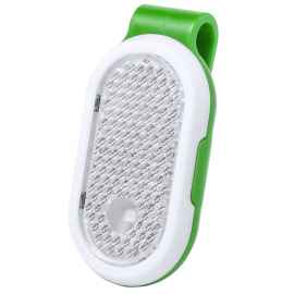 Светоотражатель с фонариком на клипсе HESPAR, зеленый, пластик, Цвет: зеленый