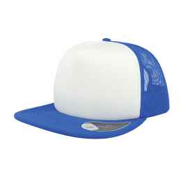 Бейсболка 'SNAP 90S', 5 клиньев, пластиковая застежка, синий, белый,100 %полиэстер,80 г/м2, Цвет: белый, ярко-синий