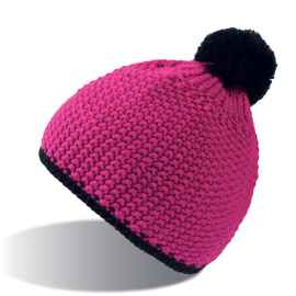 Шапка 'PEAK',  ярко-розовый/черный, верх: 100% акрил, подкладка: 100% полиэстер, Цвет: розовый