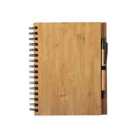 Набор из блокнота  и шариковой ручки POLNAR, бамбук, Цвет: светло-коричневый