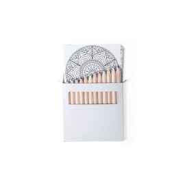 Набор цветных карандашей с раскрасками BOLTEX, 9х9х1см, бумага, дерево, картон, Цвет: белый