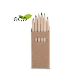 Набор цветных карандашей GIRLS (6шт.), 4,5 x 9 x 0,8 см, дерево, картон, Цвет: бежевый