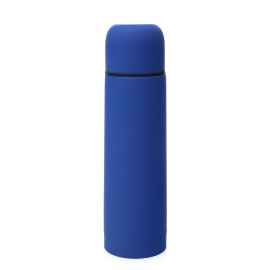 Термос вакуумный 'Flask',сталь с покрытием софт тач, синий, 500 мл., Цвет: синий