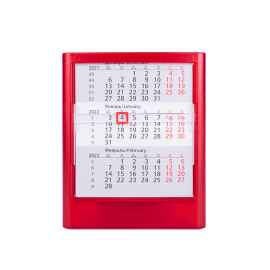 Календарь настольный на 2 года , прозрачно-красный, 12,5х16 см, пластик, тампопечать, шелкография, Цвет: красный