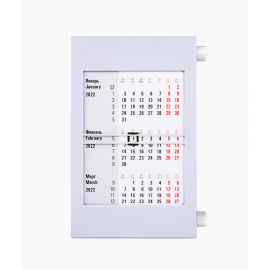 Календарь настольный на 2 года, серый с белым , 18х11 см, пластик, шелкография, тампопечать, Цвет: белый, серый