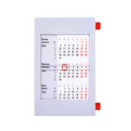 Календарь настольный на 2 года, серый с красным, 18х11 см, пластик, шелкография, тампопечать, Цвет: красный, серый