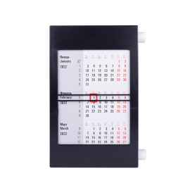 Календарь настольный на 2 года, черный с белым, 18х11 см, пластик, тампопечать, шелкография, Цвет: белый, черный