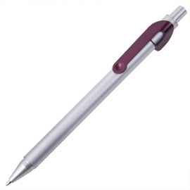 SNAKE, ручка шариковая, бордовый, серебристый корпус, металл, Цвет: бордовый, серебристый