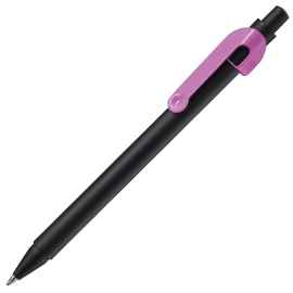 SNAKE, ручка шариковая, розовый, черный корпус, металл, Цвет: розовый, черный