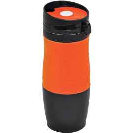 Термокружка вакуумная 'УДАЧА',  400 мл, оранжевый, металл/силикон, Цвет: черный, оранжевый