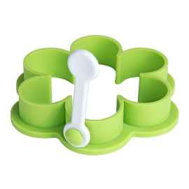 Формочка для приготовления яичницы  'Цветок', 2см, зеленый, силикон, пластик, Цвет: зеленый
