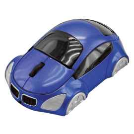 Мышь компьютерная  оптическая 'Автомобиль', синий, 10,4х6,4х3,7см, пластик, тампопечать, Цвет: синий