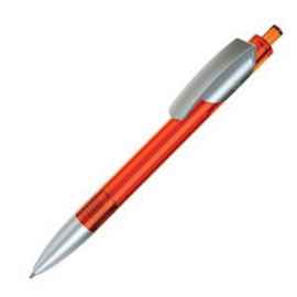 TRIS LX SAT, ручка шариковая, прозрачный оранжевый/серебристый, пластик, Цвет: оранжевый, серебристый