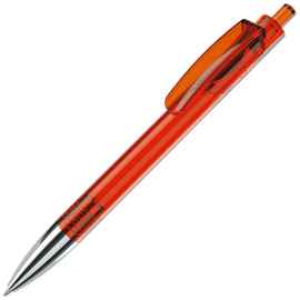 TRIS CHROME LX, ручка шариковая, прозрачный оранжевый/хром, пластик, Цвет: оранжевый, серебристый
