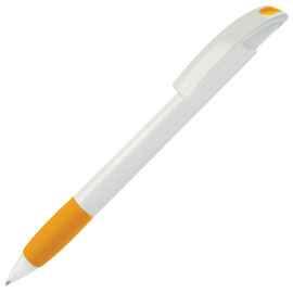 NOVE, ручка шариковая с грипом, желтый/белый, пластик, Цвет: белый, ярко-желтый