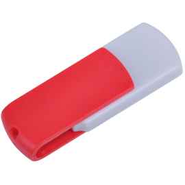 USB flash-карта 'Easy' (8Гб),белая с красным, 5,7х1,9х1см,пластик, Цвет: белый, красный