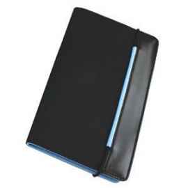 Визитница 'New Style' на резинке  (60 визиток),  черный с голубым, 19,8х12х2 см, нейлон,, Цвет: голубой, черный