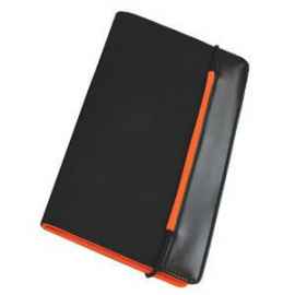 Визитница 'New Style' на резинке  (60 визиток) черный с оранжевым, 19,8х12х2 см, нейлон,, Цвет: оранжевый, черный
