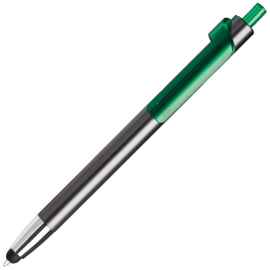PIANO TOUCH, ручка шариковая со стилусом для сенсорных экранов, графит/зеленый, металл/пластик, Цвет: графит, зеленый