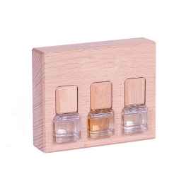 Набор парфюма для автомобиля и интерьера (3шт) ,11,5х9,3х2,7 см, дерево , стекло, Цвет: разные цвета