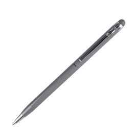TOUCHWRITER, ручка шариковая со стилусом для сенсорных экранов, серый/хром, металл, Цвет: серый