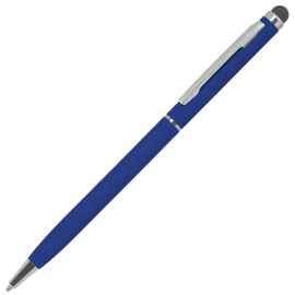 TOUCHWRITER SOFT, ручка шариковая со стилусом для сенсорных экранов, синий/хром, металл/soft-touch, Цвет: синий, серебристый