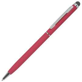 TOUCHWRITER SOFT, ручка шариковая со стилусом для сенсорных экранов, красный/хром, металл/soft-touch, Цвет: красный, серебристый