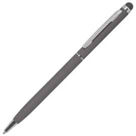 TOUCHWRITER SOFT, ручка шариковая со стилусом для сенсорных экранов, серый/хром, металл/soft-touch, Цвет: серый, серебристый