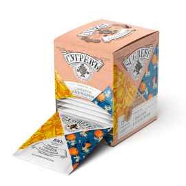 Черный чай с имбирем и апельсином в индивидуальном саше конверте, 15 пакетиков, Цвет: оранжевый, Размер: 9 x 7 x 8 см