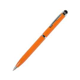 CLICKER TOUCH, ручка шариковая со стилусом для сенсорных экранов, оранжевый/хром, металл, Цвет: оранжевый, серебристый