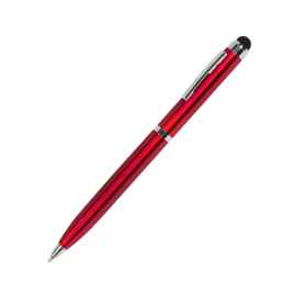 CLICKER TOUCH, ручка шариковая со стилусом для сенсорных экранов, красный/хром, металл, Цвет: красный, серебристый