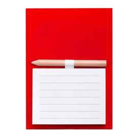 Блокнот с магнитом YAKARI, 40 листов, карандаш в комплекте, красный, картон, Цвет: красный