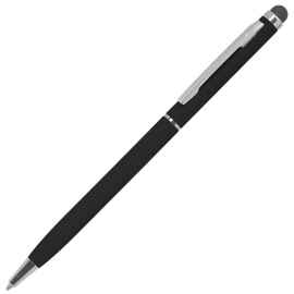 TOUCHWRITER SOFT, ручка шариковая со стилусом для сенсорных экранов, черный/хром, металл/soft-touch, Цвет: черный, серебристый