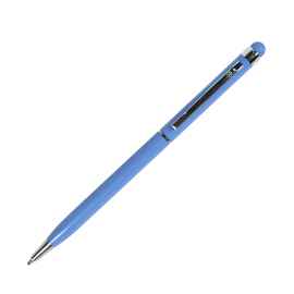 TOUCHWRITER, ручка шариковая со стилусом для сенсорных экранов, голубой/хром, металл, Цвет: голубой